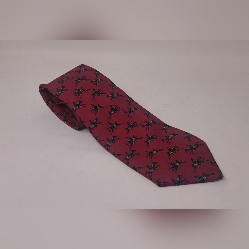 Vintage Y2K 90s Burberry Men's Tie Neck Tie Knight Horse Nova Check 59"